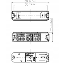 Combined rear lamp 18 LED 12v 24v, small trailer