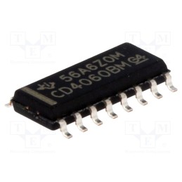 3 pcs x TEXAS INSTRUMENTS - CD4060BM - IC: digital, divider,binary counter, CMOS, SMD, SO16, CD4000,