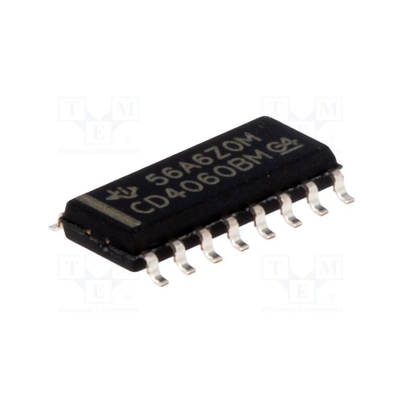 3 pcs x TEXAS INSTRUMENTS - CD4060BM - IC: digital, divider,binary counter, CMOS, SMD, SO16, CD4000,