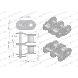 Chain link, straight plate, p10b 2 r2 5 8 in