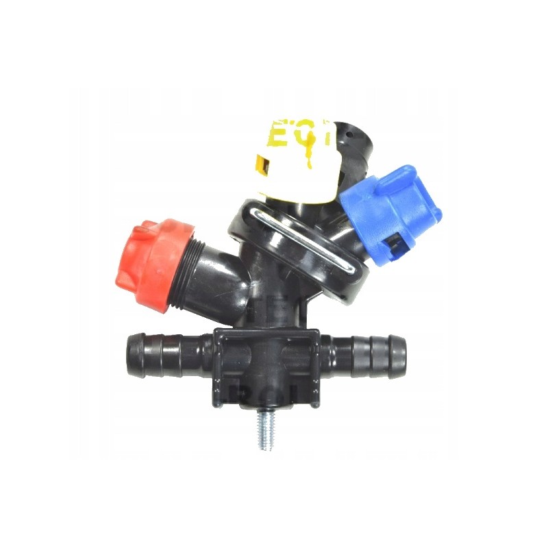 Three-position head for a screw-operated sprayer