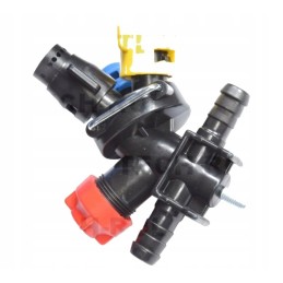 Three-position head for a screw-operated sprayer