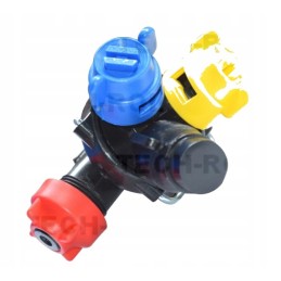 Three-position head for a screw-operated sprayer