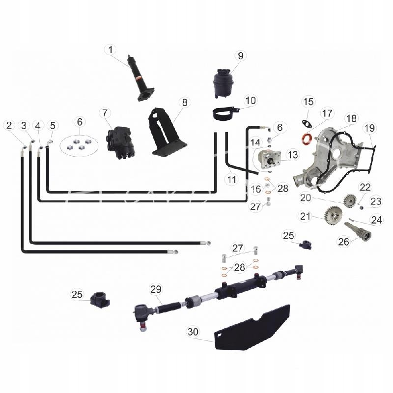 Ursus C 360 power steering for flat axis timing