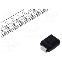 5 pcs x MICRO COMMERCIAL COMPONENTS - S3DB-TP - Diode: rectifying, SMD, 200V, 3A, DO214AA,SMB, Ufmax: 1.1V, Ir: 100uA