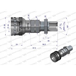 Hydraulic socket long m20x1 5 g with Euro Warynski