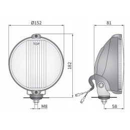 Fog lamp 152x81 h3 with e20 cable
