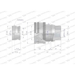 Brake quick connector, socket M18x1 5, internal thread