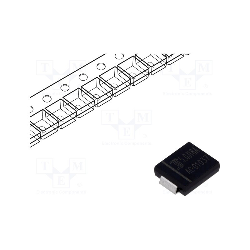 1 pcs x DIOTEC SEMICONDUCTOR - 5.0SMCJ18A-AQ - Diode: TVS, 5kW, 20÷22.1V, unidirectional, ±5%, SMC,