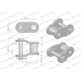 Chain link, straight plate, p16b 1 r1 1 var