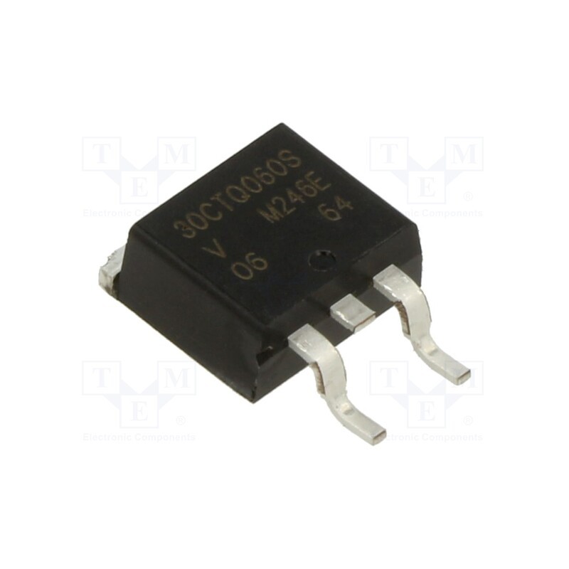 1 pcs x VISHAY - VS-30CTQ060S-M3 - Diode: Schottky rectifying, SMD, 60V, 15Ax2, D2PAK,