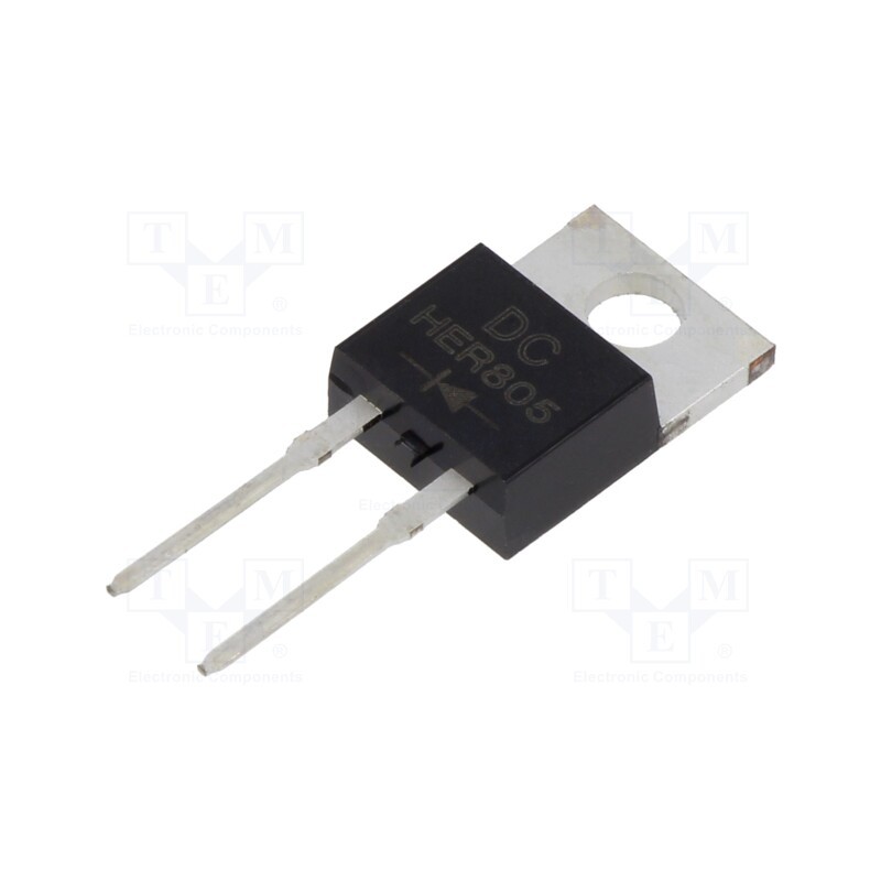 3 pcs x DC COMPONENTS - HER805 - Diode: rectifying, THT, 400V, 8A, , Ifsm: 125A, TO220A, 1.1÷1.4mm