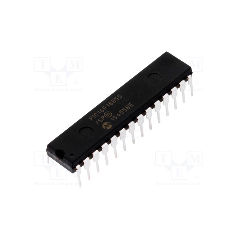 1 pcs x MICROCHIP TECHNOLOGY - PIC16F18855-I/SP - IC: PIC microcontroller, 14kB, 32MHz, 2.3÷5.5VDC, THT, DIP28, PIC16