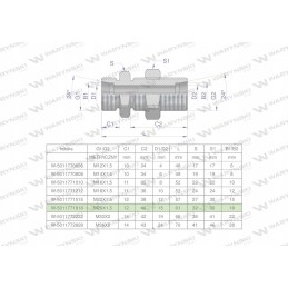 Hydraulic connector bb m26x1 5 18l xsv warynski