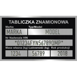 Nameplate plate ursus c 330 c330 c328