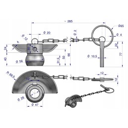 Ball with collar, hardened, category 2 2 56x28 Warynsk
