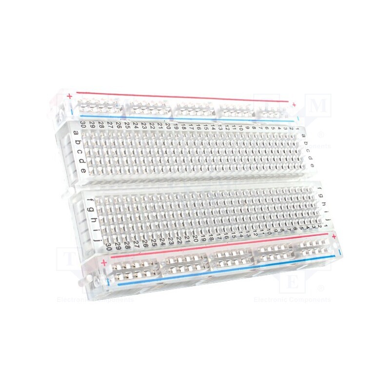 1 pcs x MIKROE - BREADBOARD CLEAR SELF-ADHESIVE 400 POINT - Expansion board, Board: prototyping,solderless