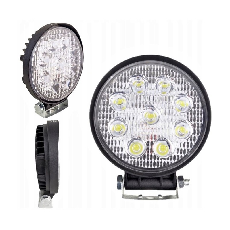 Halogen searchlight work lamp 9x LED 12 24v 110mm