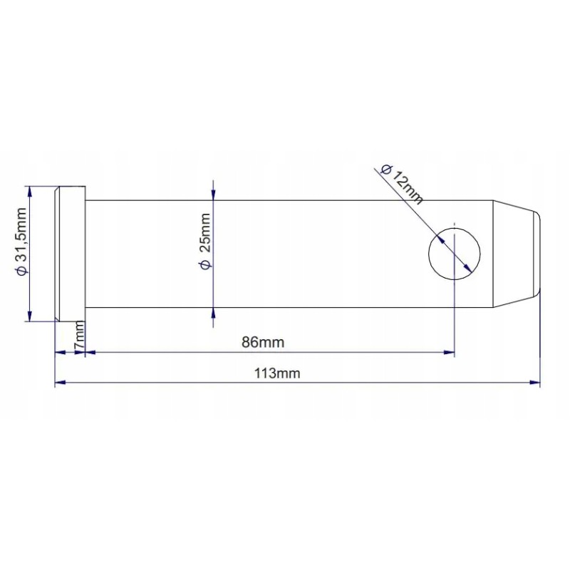 Lower hitch hook support pin mf morga