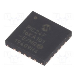 1 pcs x MICROCHIP TECHNOLOGY - PIC24F16KA101-E/MQ - IC: PIC microcontroller, 16kB, 32MHz, I2C,IrDA,PWM,SPI,UART, SMD