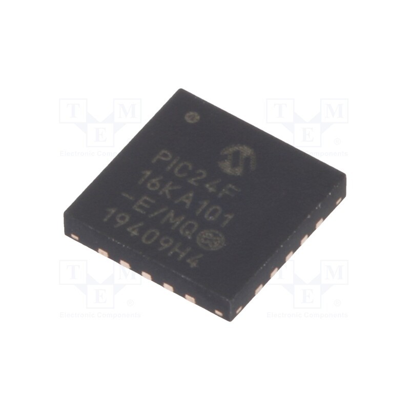 1 pcs x MICROCHIP TECHNOLOGY - PIC24F16KA101-E/MQ - IC: PIC microcontroller, 16kB, 32MHz, I2C,IrDA,PWM,SPI,UART, SMD