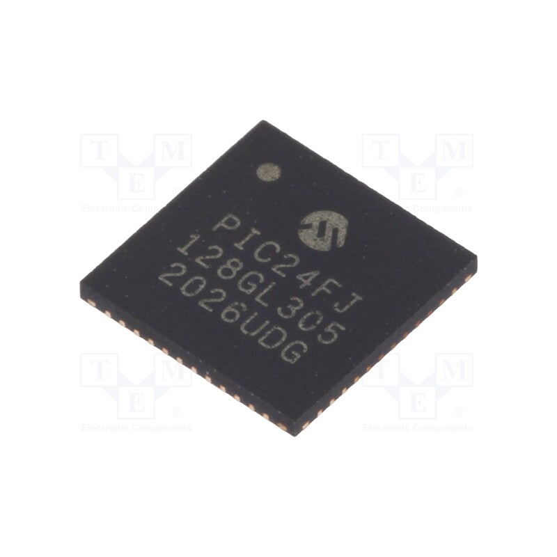1 pcs x MICROCHIP TECHNOLOGY - PIC24FJ128GL305-I/M4 - IC: PIC microcontroller, 128kB, 32MHz, SMD, UQFN48, PIC24, 8kBSRAM