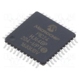 1 pcs x MICROCHIP TECHNOLOGY - PIC24HJ64GP204-I/PT - IC: PIC microcontroller, 64kB, SMD, TQFP44, PIC24, 8kBSRAM