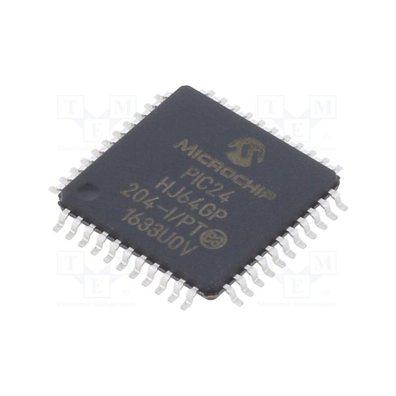 1 pcs x MICROCHIP TECHNOLOGY - PIC24HJ64GP204-I/PT - IC: PIC microcontroller, 64kB, SMD, TQFP44, PIC24, 8kBSRAM