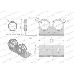 Double handle with locking rings for quick action