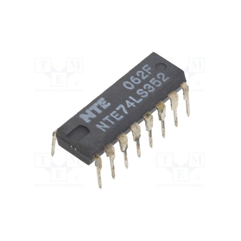 1 pcs x NTE Electronics - NTE74LS352 - IC: digital, 4 to 1 line,multiplexer,data selector, Ch: 2, DIP16