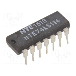 1 pcs x NTE Electronics - NTE74LS114 - IC: digital, JK flip-flop, Ch: 2, TTL, THT, DIP14