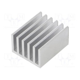 1 pcs x FISCHER ELEKTRONIK - SK 653 25 AL - Heatsink: extruded, grilled, aluminium, L: 25mm, W: 21mm, H: 14mm