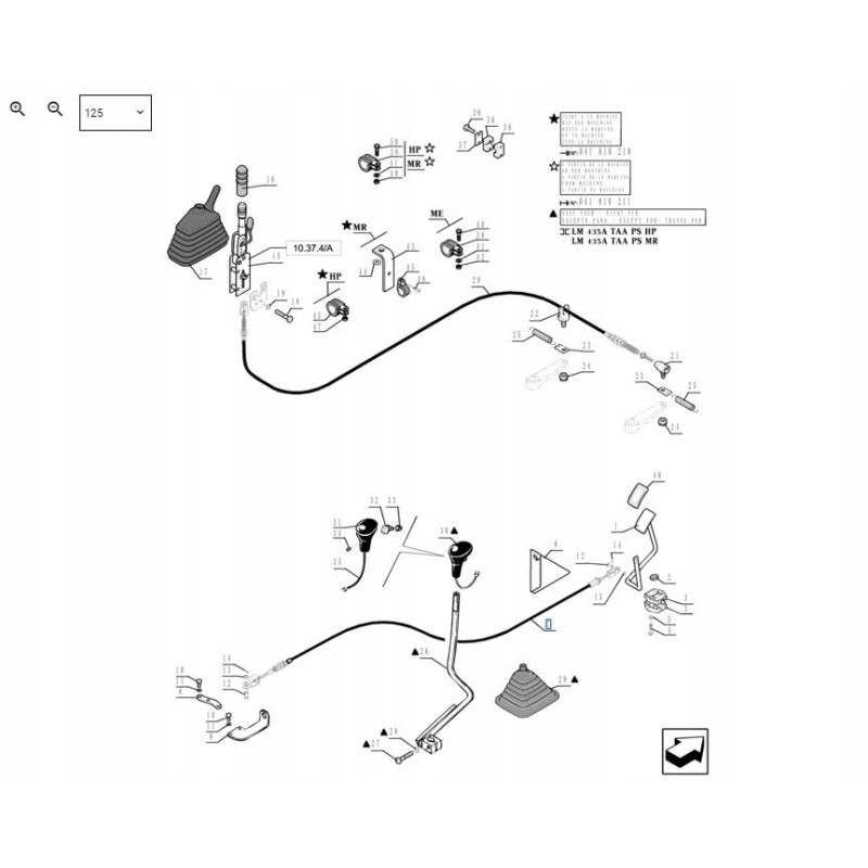 New Holland LM 858257 charger gas cable