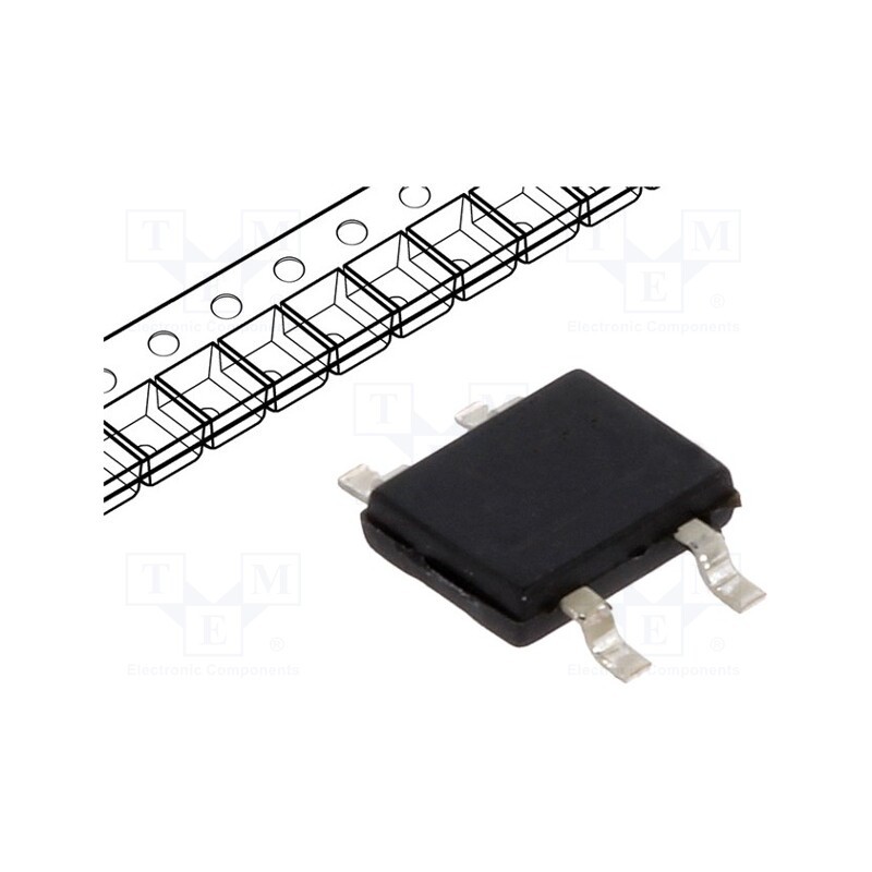 5 pcs x DIOTEC SEMICONDUCTOR - MB8S - Bridge rectifier: single-phase, 800V, If: 0.5A, Ifsm: 32A, SMT