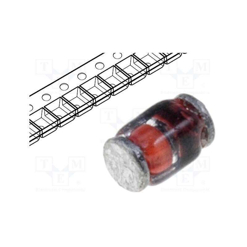 10 pcs x DIOTEC SEMICONDUCTOR - ZMC20 - Diode: Zener, 0.5W, 20V, 24mA, SMD, , MicroMELF quadro