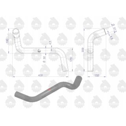 Armored lower radiator rubber hose C330 Ursus