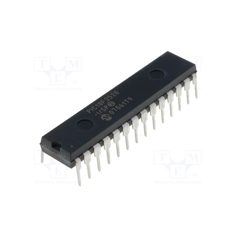 1 pcs x MICROCHIP TECHNOLOGY - PIC18F2520-I/SP - IC: PIC microcontroller, 32kB, 40MHz, 4.2÷5.5VDC, THT, DIP28, PIC18