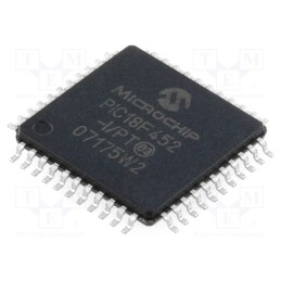 1 pcs x MICROCHIP TECHNOLOGY - PIC18F452-I/PT - IC: PIC microcontroller, 32kB, 40MHz, A/E/USART,MSSP (SPI / I2C)