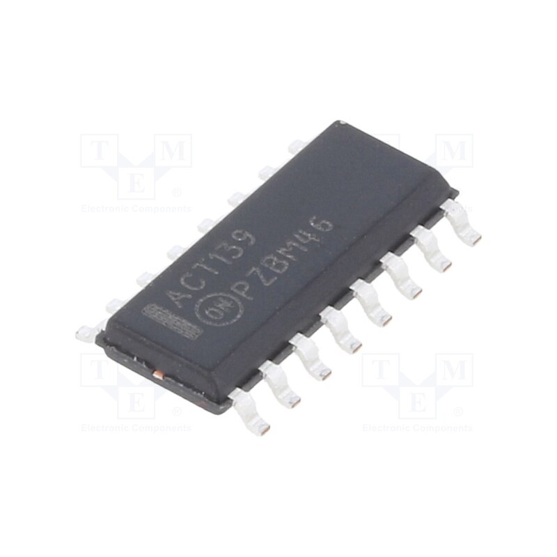 1 pcs x ONSEMI - 74ACT139SC - IC: digital, decoder,demultiplexer, Ch: 2, SMD, SO16, ACT, , 40uA