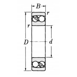 Self-aligning ball bearing 20x47x18 mm gopart