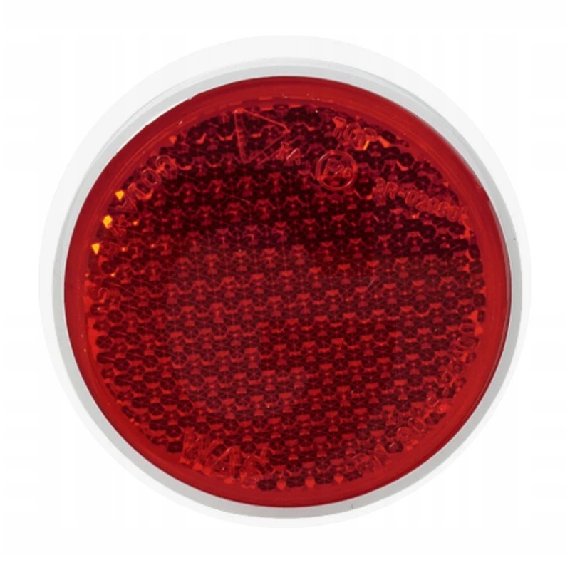 The reflector is round, fi 75, red