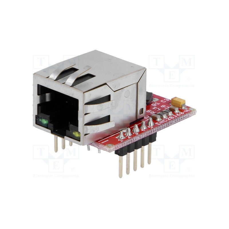 1 pcs x OLIMEX - ENC28J60-H - Dev.kit: Microchip, I/O lines on pin header, prototype board