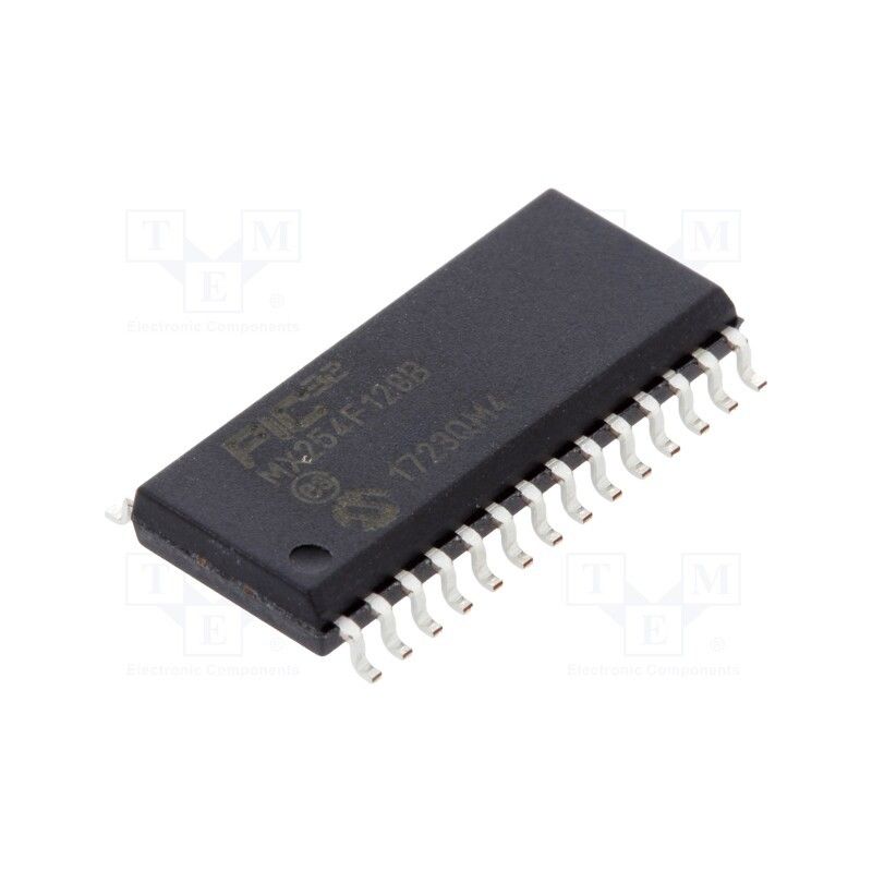 1 pcs x MICROCHIP TECHNOLOGY - PIC32MX254F128B-I/SO - IC: PIC microcontroller, 128kB, 2.3÷3.6VDC, SMD, SO28, PIC32, 8MHz