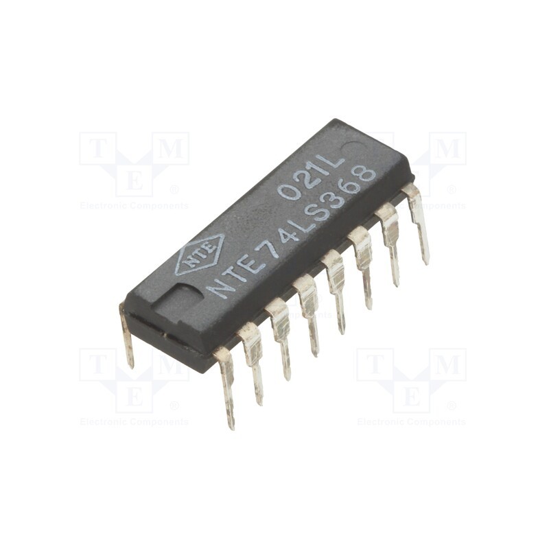 1 pcs x NTE Electronics - NTE74LS368 - IC: digital, buffer,inverting,line driver, Ch: 6, TTL, THT, DIP16