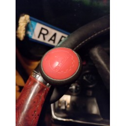 Red steering knob cover with rubber inserts