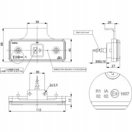 LED rear marker lamp with holder 12 24v