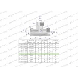 Metric hydraulic tee bbb m26x1 5 18l xt