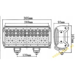 2x72w panel lamp halogen led cree 144w 12v 24v