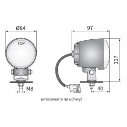 Work lamp ff 24v h3 with cable and amp connector