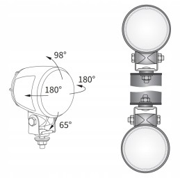 Work lamp ff 24v h3 with cable and amp connector